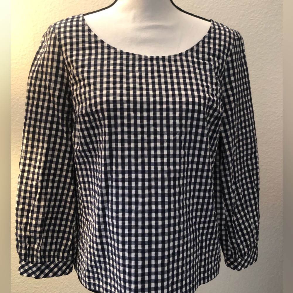 J crew gingham blouse